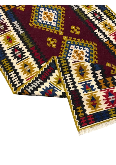 El Dokuma Sıfır Yahyalı Kilim 110x200 Kök Boya %100 Yün Yolluk Kilim Renkli