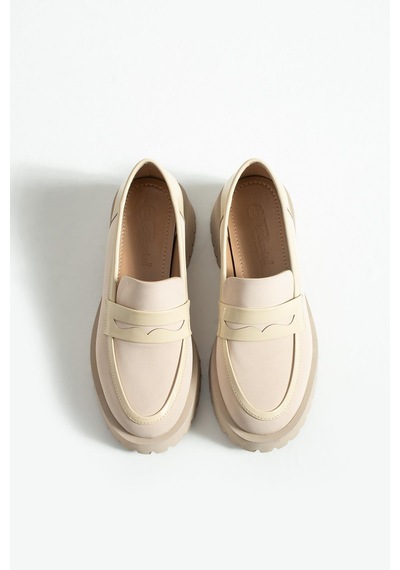 Kadın Yüksek Taban Günlük Loafer Vela - Bej Bej