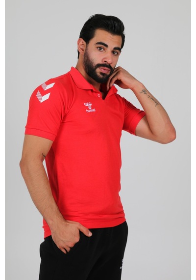 Hummel Armin Pamuklu Polo Yaka Tişört Kırmızı