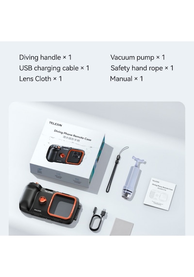 Telesın Akıllı Telefonlar Için Dalış Koruma Kılıfı Underwater Diving Phone Case 20 Metreye Kadar