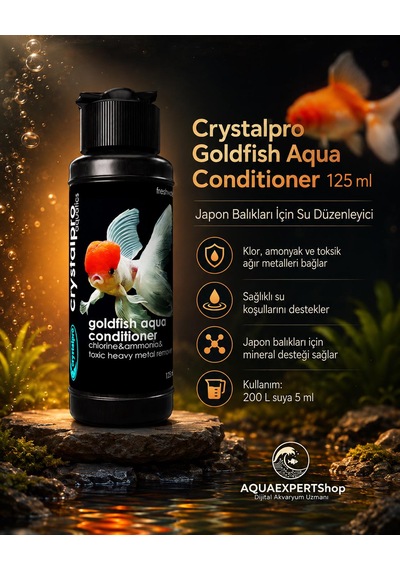 Crystalpro Goldfish Aqua Conditioner Japon Balıkları İçin Su Düzenleyici - Japon Balıkları İçin Özel Formül - 125ml