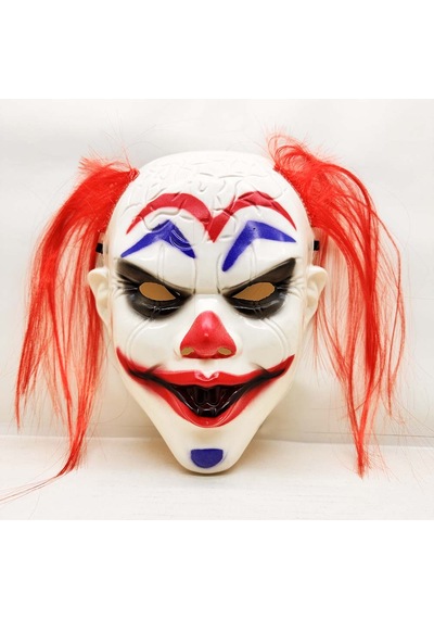 Kızıl Saçlı Joker Palyaço Maskesi Çok Renkli