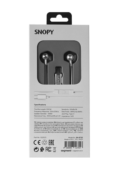 4 Adet Snopy Sn-bt20 Type C Telefon Uyumlu Beyaz Mikrofonlu Kulaklık