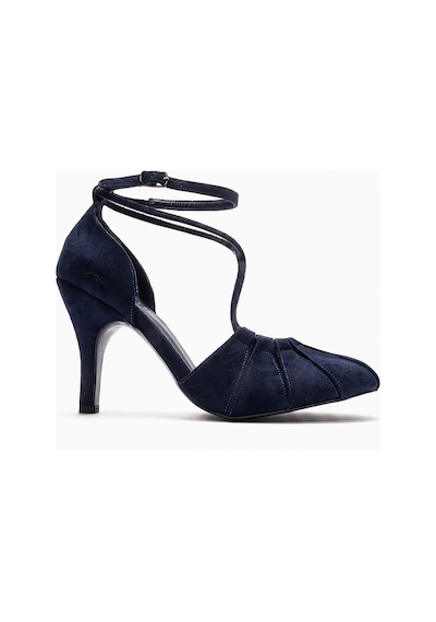 Luvishoes Elıza Lacivert Süet Kadın Topuklu Ayakkabı