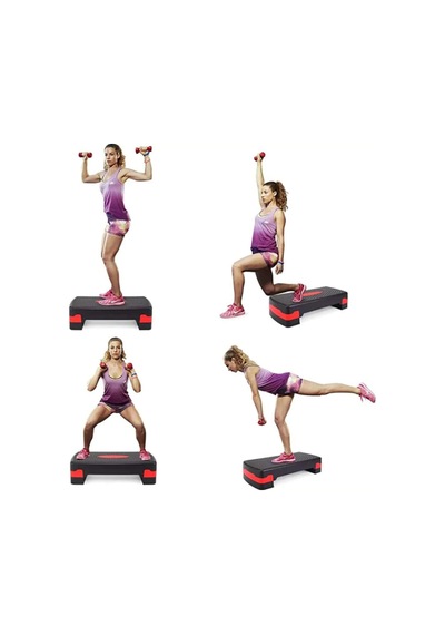 2 Kademeli Step Tahtası 69x29 Cm, 10 Ve 15 Cm Yükseklik Ayarlı, 200 Kg Kapasiteli Kaymaz Aerobik Step