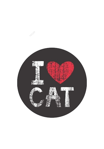 I Love Cat Sticker Yapıştırma