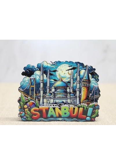 Ahşap İstanbul Temalı Magnet Alk4597 -
