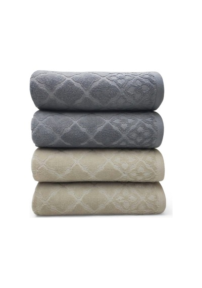 Tile Havlu 4 Adet- Bej Gri
