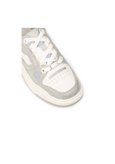 Deery Kadın Hakiki Deri Gümüş Renk Taş Detaylı Sneaker - 25359zgmsc01 Gümüş