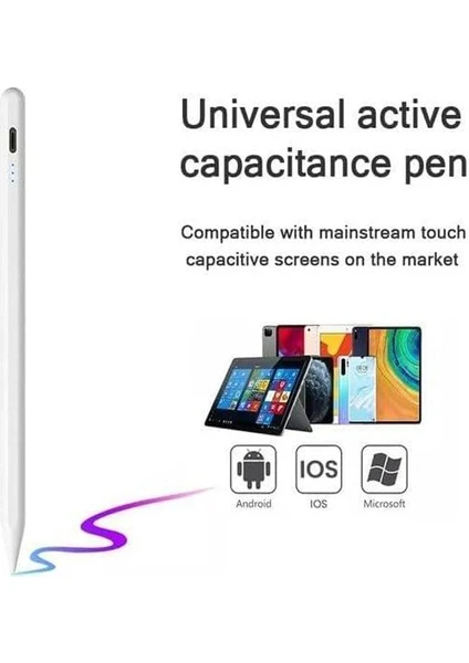 Universal Stylus Pen Şarjlı Dokunmatik Kalem Usb-c İos Android Windows Tablet Telefon Uyumlu 1 ADET