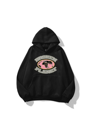 Startmore Unisex Globe Broken Planet Sweatshirt Siyah Siyah
