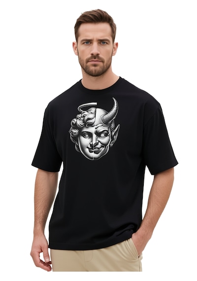 Ogc Melek & Şeytan Oversize Unisex T-shirt Siyah