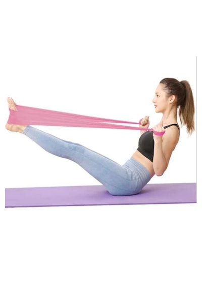 2 Metre Fuşya Yoga Pilates Egzersiz Bandı Terabant Açık Uçlu ...