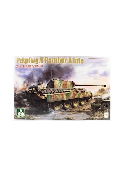 Takom 2176, 1/35 Pzkpfwg.v Panther A Orta Sınıf Geç Dönem Tankı 2 İn 1 Sd.kfz.171/268 Plastik Maketi