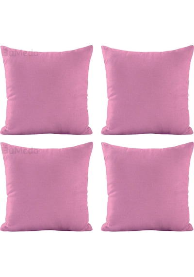 Dekoratif 4'lü Kırlent Yastık Kılıfı Seti - 42 X 42 Cm - Pembe