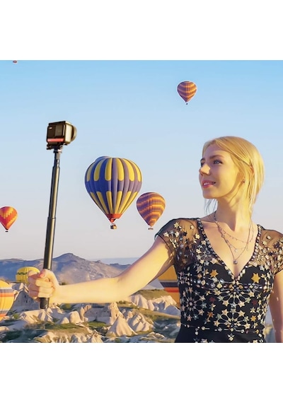 Lexroo Görünmez Selfie Çubuğu, Insta360 X3, X2, X4, X5, One Rs, Go 3, One X, Evo İle Uyumlu