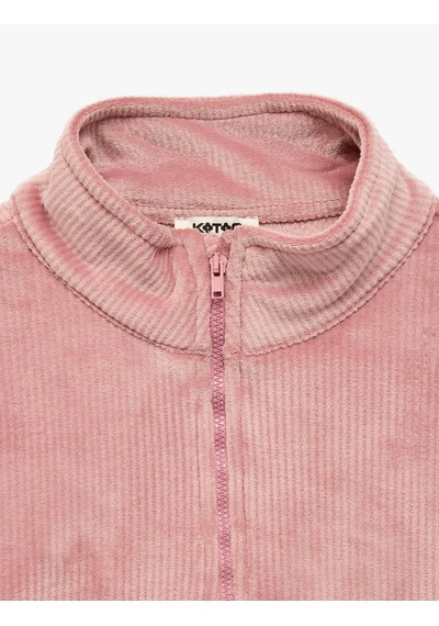 Koton Dik Yaka Uzun Kollu Yarım Fermuarlı Kadife Sweatshirt Pembe 7wkg10372ak Gül Koton Dik Yaka Uzun Kollu Yarım Fermuarlı Kadife Sweatshirt Pembe 7wkg10372ak Gül