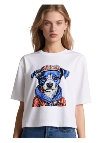 Köpek Oversize Unisex T-shirt Beyaz