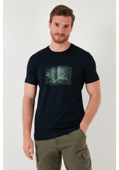 Buratti Pamuklu Slim Fit Bisiklet Yaka Erkek T Shirt 646R8120 Lacivert