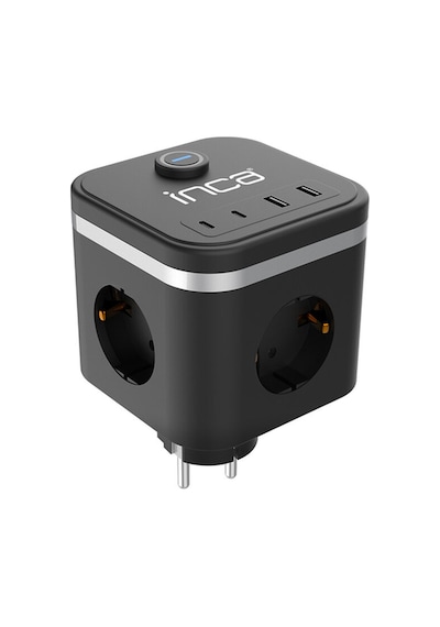 4 Adet Inca Ipw-47sy 3port 2x Usb+2x Type-c Akım Korumalı Led Tuşlu Duvar Priz - Siyah