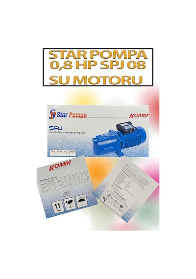 0,6 Kw 0,8 Hp 2900 D/d 3,6 A. Su Motoru 220 V/50 Hz Termistör Korumalı Pompa