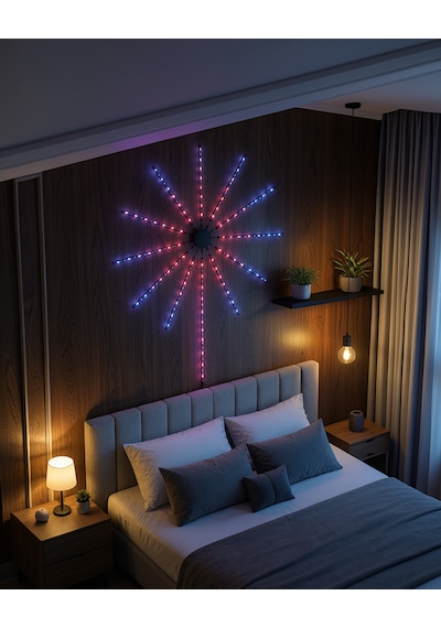 Rgb Fireworks Led Duvar Lambası Uczzdp626ışık-2 Çok Renkli