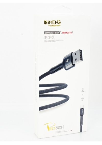 İmeng ML810 3 A Usb A To Micro Pro Braided Örgülü Data Ve Hızlı Şarj Kablosu Siyah