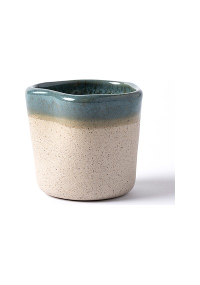 Must Siyah Beyaz Stoneware El Yapımı Mug Fincan 2li Set 8635 Mavi