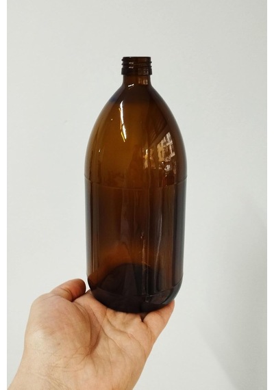 Amber Ecza Şişesi, 1000 Ml, Kahverengi Cam, Plastik Contalı Kilit Kapak, Hava Ve Sıvı Sızdırmaz, 28mm Ağız Çaplı, Parfüm Demlemek İçin Uygun, 6 Adet 1000, Siyah Kapak