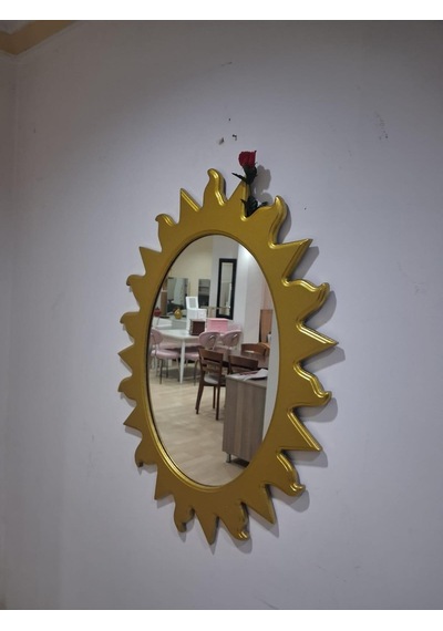 Ayna Güneş 90672 Model Parlak Gold Renk Kayın Torna Kutu Sevk El Yapım