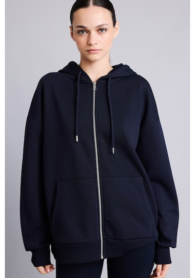 Defacto Pamuklu Oversıze Kapüşonlu Kalın Kumaş Sweatshirt V4233az26aunv241 Lacivert-nv241