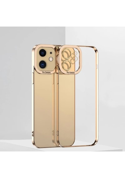 Ally Fashion Series Apple iPhone Uyumlu - 12 6.1inç Kılıf Renkli Kenar Lazer Çerçeveli Silikon Kılıf- 5775 Mavi
