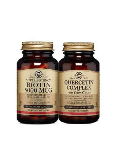 Solgar Biotin 5000 Mcg 50 Kapsül+ Quercetin Complex 50 Kapsül