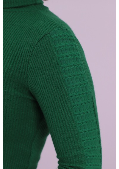 Armonika Kadın Yeşil Balıkçı Yaka Kolu Şeritli Yumuşak Dokulu Bluz Arm-26k001043 Armonika Kadın Yeşil Balıkçı Yaka Kolu Şeritli Yumuşak Dokulu Bluz Arm-26k001043