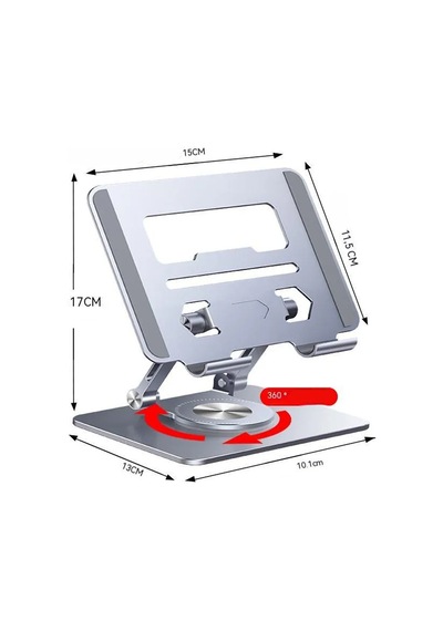 Thentech Şık Görünümlü 360 Derece Dönebilen Aşağı Yukarı Ayarlanabilir Tablet Laptop Standı Metal Stand