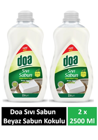 Doa Sıvı Sabun Beyaz Sabun Kukokulu 2.5 Lt X 2 Adet