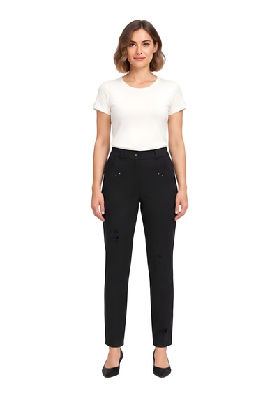 Lili Woman Kadın Kemer Detaylı Dar Paça Kumaş Pantolon Siyah Lw.gk-pnt004sy