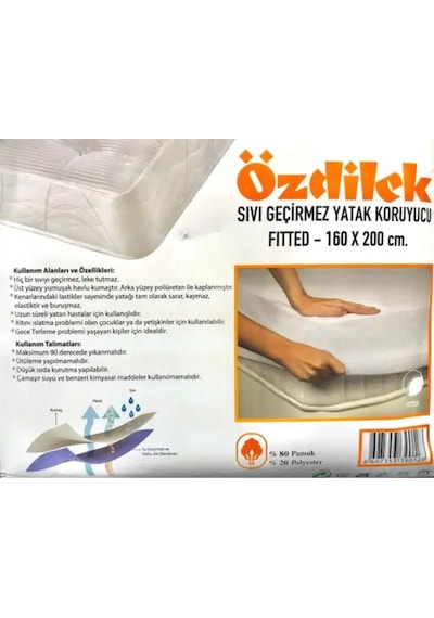 Özdilek Alez Sıvı Geçirmez Yatak Koruyucu Alez Çift Kişilik 180x200