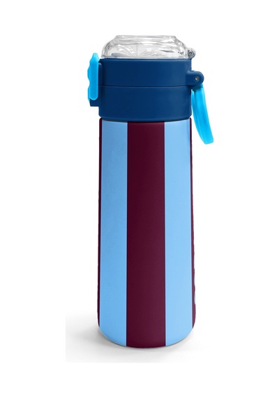 Coral High Kids Bordo Mavi Taraftar Desenli Pipetli Ve Direkt İçim Çelik Termos 500 Ml 31788