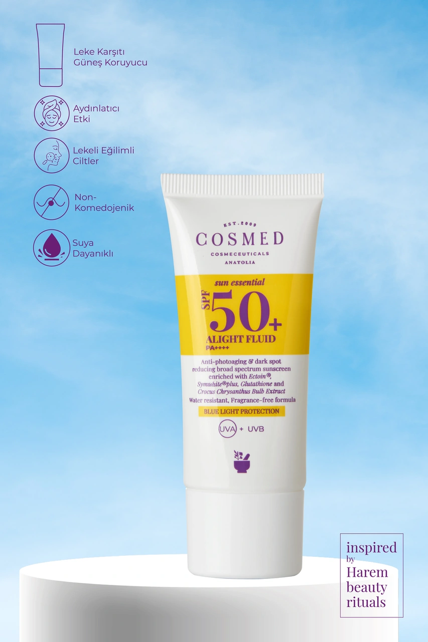 Cosmed Koyu Leke Karşıtı Suya Dayanıklı SPF50+ Güneş Kremi - Alight Fluid SPF50+ - 30 ml