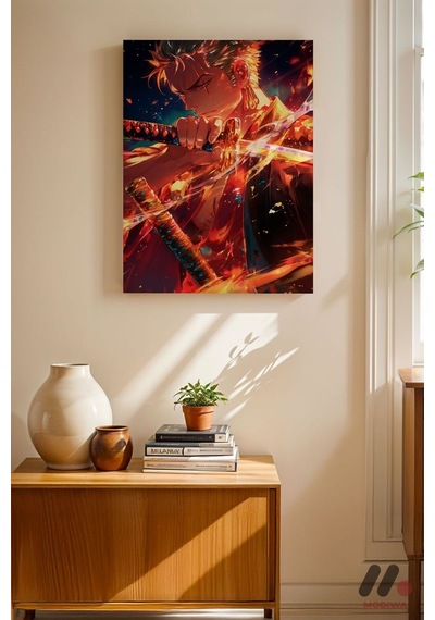One Piece Zoro Savaşçı Anime Poster, Çerçevesiz Yüksek Kalite Duvar Afişi - Anime Severlere Özel Hed