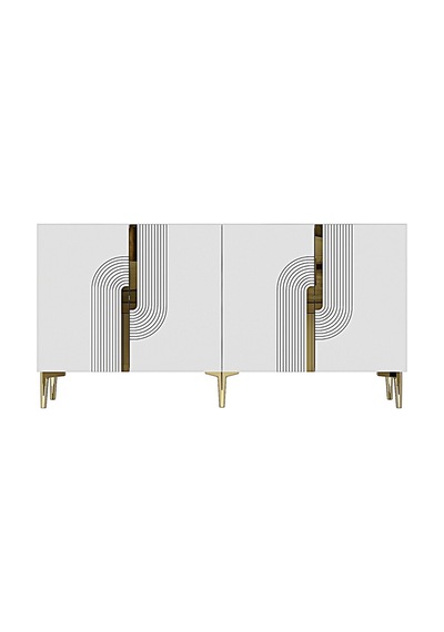 Ka1516 Meyra Konsol Ve Tv Sehpası 150cm Beyaz-gold