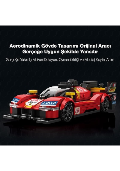Reobrix Technic 661 Ferrari 499p Spor Araba Yaratıcı Yapı Blok Seti Building Blocks - 307 Parça