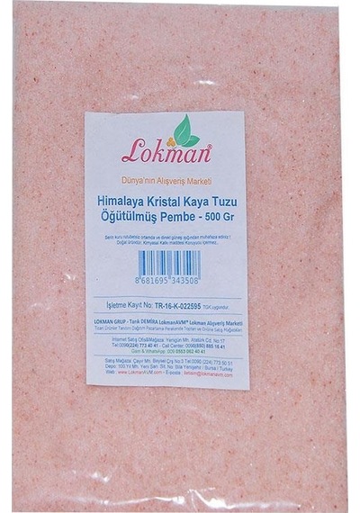 Lokman Öğütülmüş Himalaya Kristal Kaya Tuzu Pembe 500 G