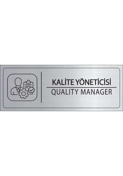 Mayeka Kalite Yöneticisi İsimlik Gümüş Metal Kapı İsimliği Levhası Yönlendirme Tabelası