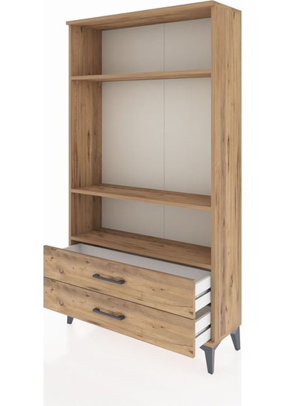 Arges Dolap 3 Raflı 2 Çekmeceli 88x30x163 Çam-çam Atlas Çam