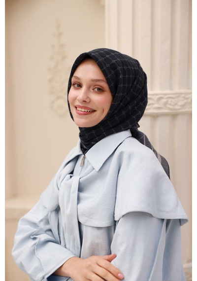Silk Home Olinda Eşarp 48004-78 Koyu Lacivert, Gri