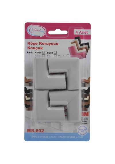 Miny Baby Kauçuk Köşe Koruyucu 4'lü Gri Çok Renkli