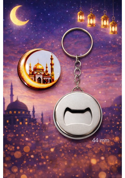 10 Adet Hoş Geldin Ramazan Temalı Açacaklı Anahtarlık 44 Mm Hediyelik Anahtarlık Gümüş