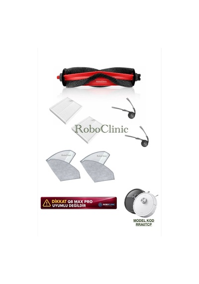 Roborock Q8 / Q8 Plus Rra0tcp Robot Süpürge Uyumlu Yedek Fırça, Filtre, Mop 7 Parça